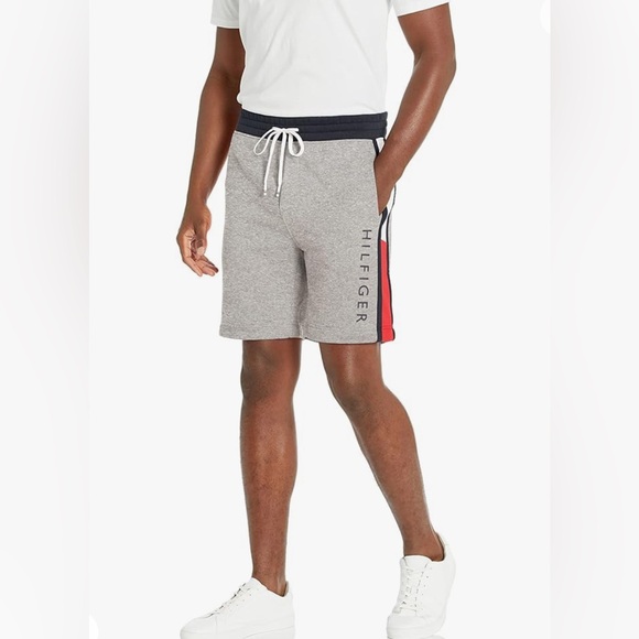 Tommy Hilfiger Men's Fleece Sweat Shorts Gray/Blue Trim